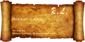Rotter Lajos névjegykártya